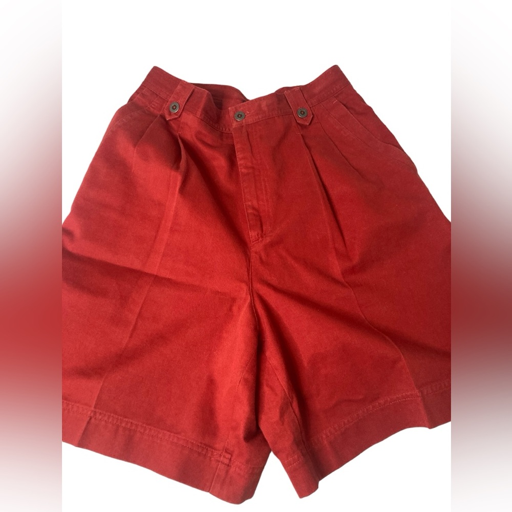 VTG Lizwear 80s Red Shorts- SUPER HIGH WAIST-SZ 12- FANTASTIC! - Picture 2 of 4